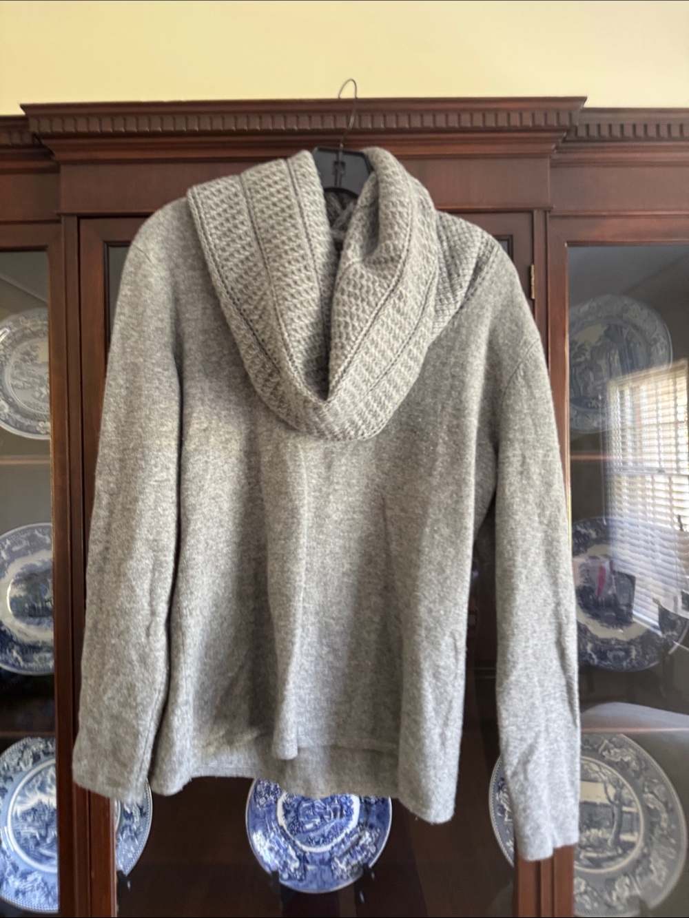 Saks Fifth Avenue Gray Hooded Wool-Blend Sweater